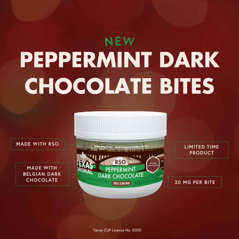 Texas Original RSO Peppermint Dark Chocolate Bites